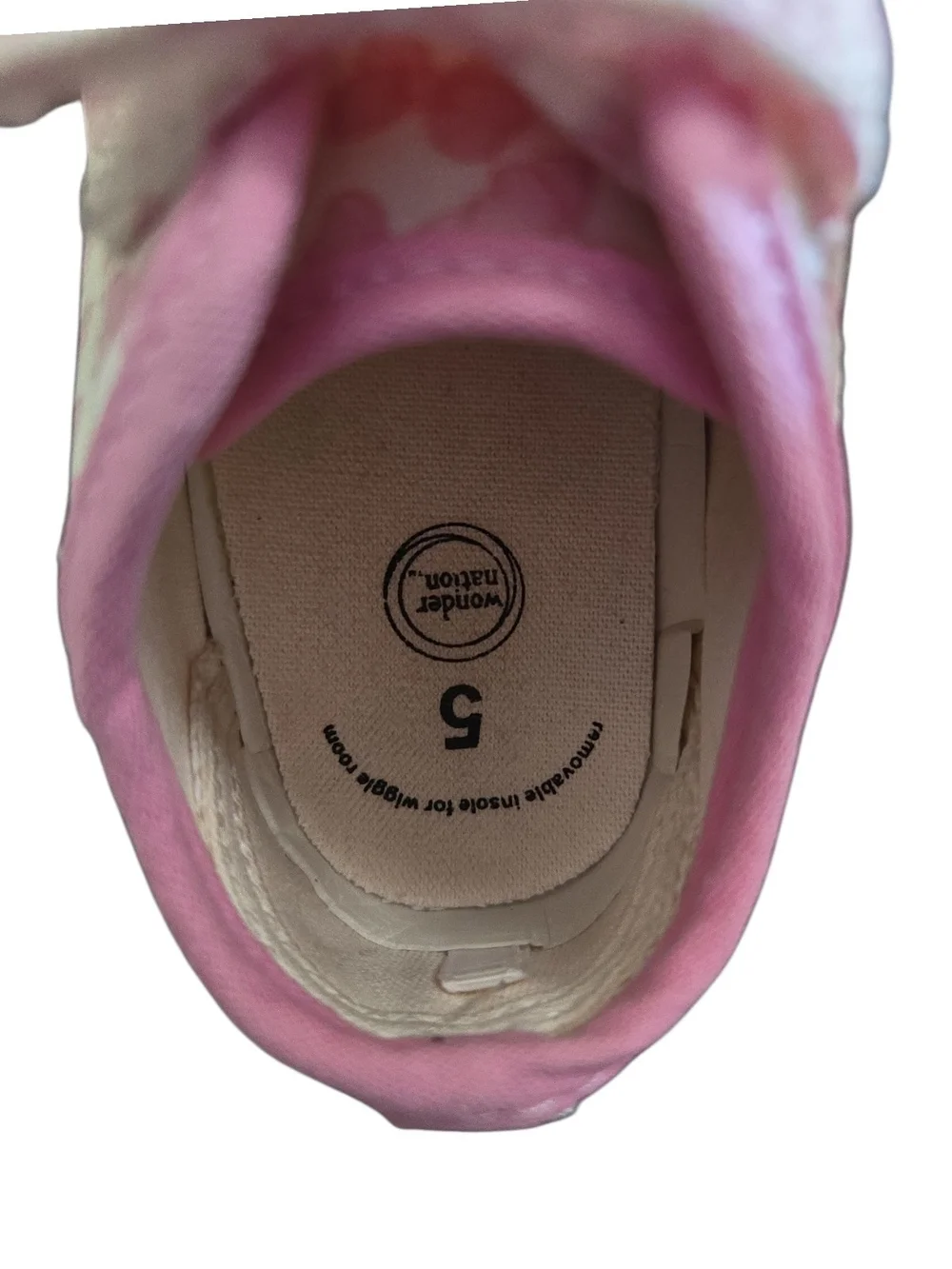 wonder nation Pink Butterfly Canvas Velcro Kids Sneakers SZ 5 - Picture 6 of 6